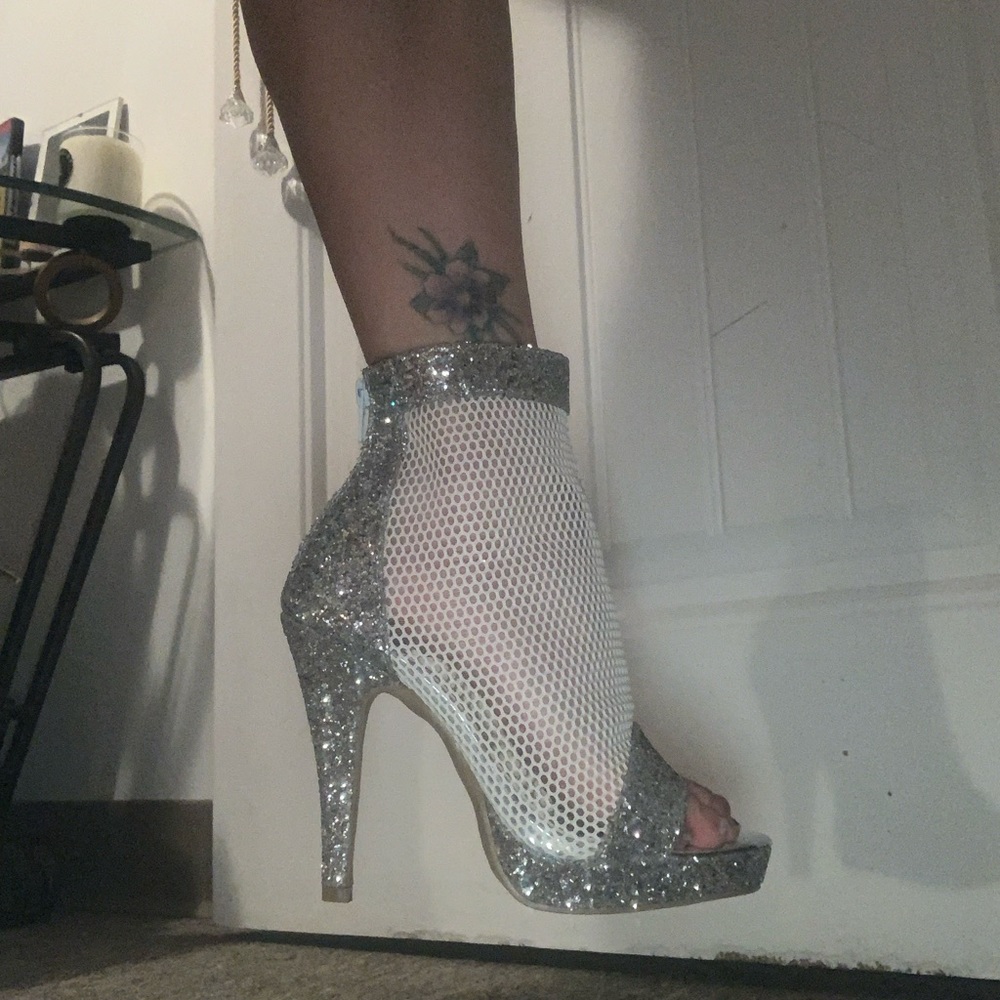 Size 6.5 super sparkly and mesh heels . NEW